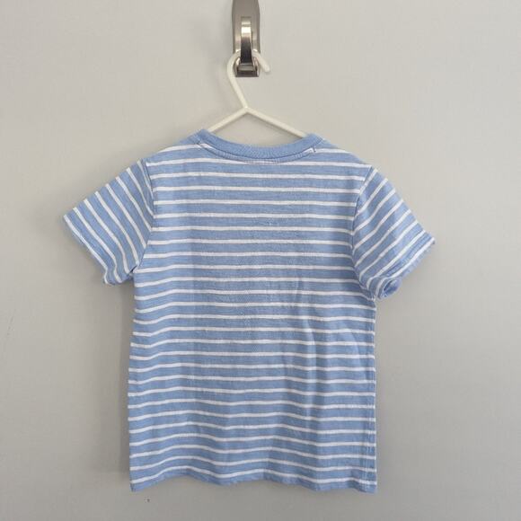 Janie and Jack Blue Tshirts 6 Applique Wave and Linen Stripes Toddler Bundle - Picture 7 of 8
